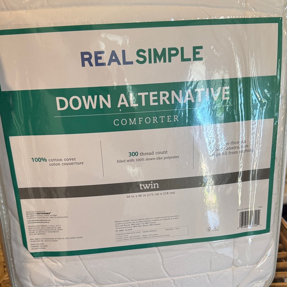 Real Simple White Down Alternative Comforter